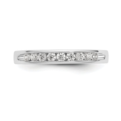 0.32ct. CZ Solid Real 14K White Gold 9-2mm Stone Ladies Wedding Band Ring