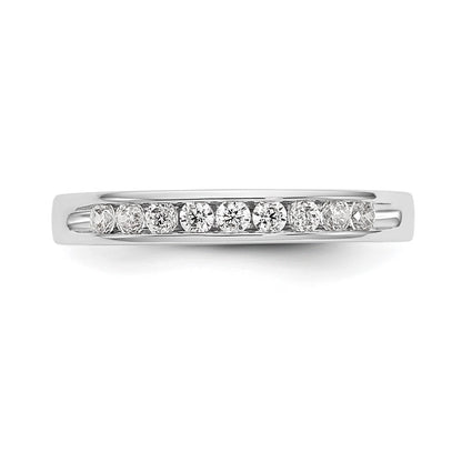 14K White Gold 9-Stone Real Diamond Channel Band
