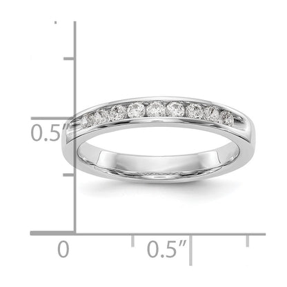 14K White Gold 9-Stone Real Diamond Channel Band