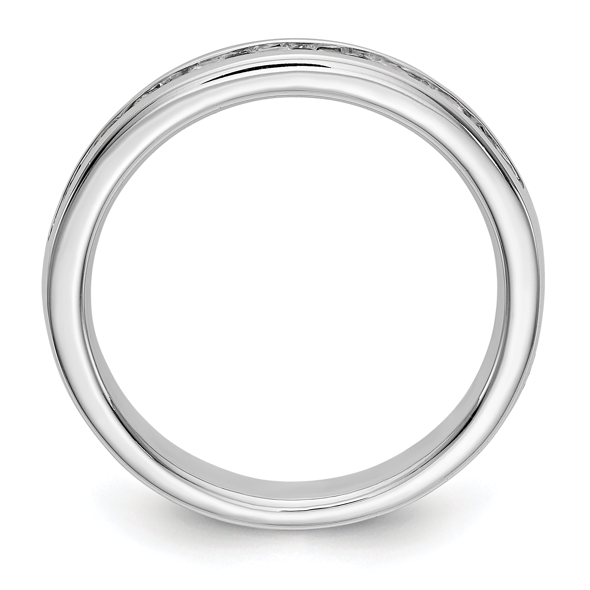 0.47ct. CZ Solid Real 14K White Gold 9-2.4mm Stone Ladies Wedding Band Ring