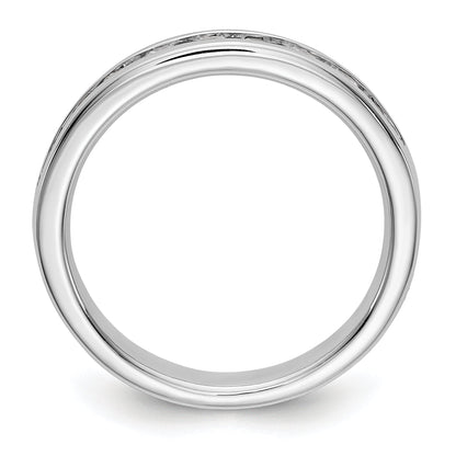 0.47ct. CZ Solid Real 14K White Gold 9-2.4mm Stone Ladies Wedding Band Ring