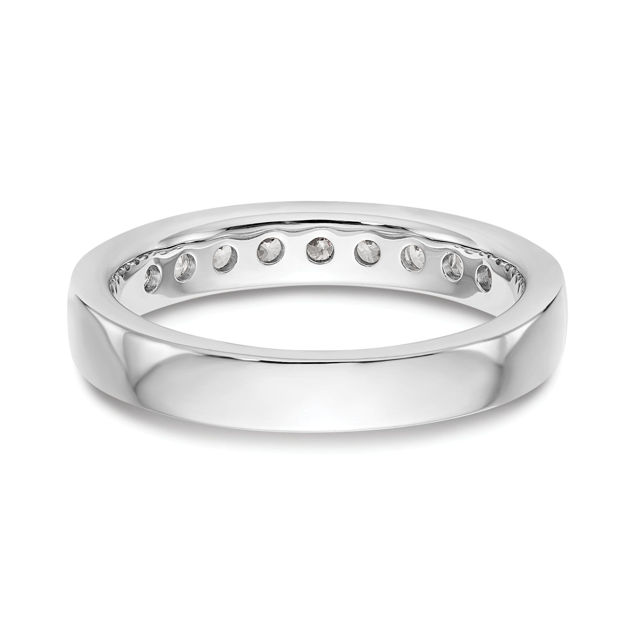 0.47ct. CZ Solid Real 14K White Gold 9-2.4mm Stone Ladies Wedding Band Ring