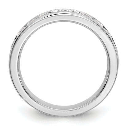 0.71ct. CZ Solid Real 14K White Gold 9-2.7mm Stone Ladies Wedding Band Ring