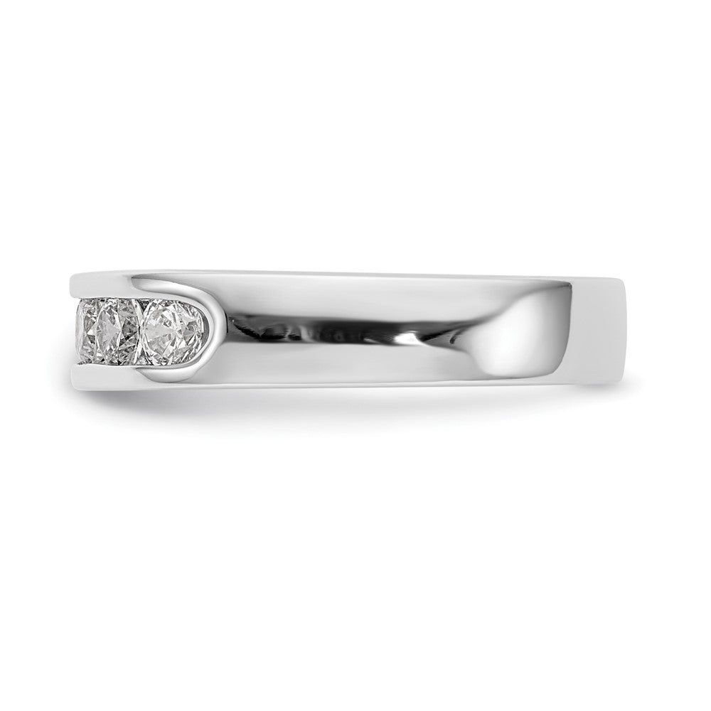 14K White Gold 9-Stone Real Diamond Channel Band