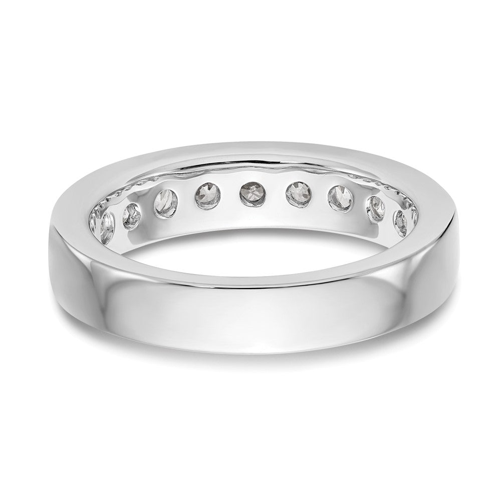 14K White Gold 9-Stone Real Diamond Channel Band