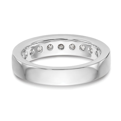 0.93ct. CZ Solid Real 14K White Gold 9-3mm Stone Channel Wedding Band Ring