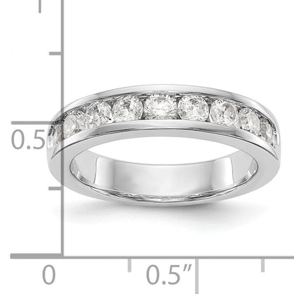 0.93ct. CZ Solid Real 14K White Gold 9-3mm Stone Channel Wedding Band Ring