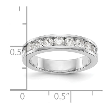 14K White Gold 9-Stone Real Diamond Channel Band