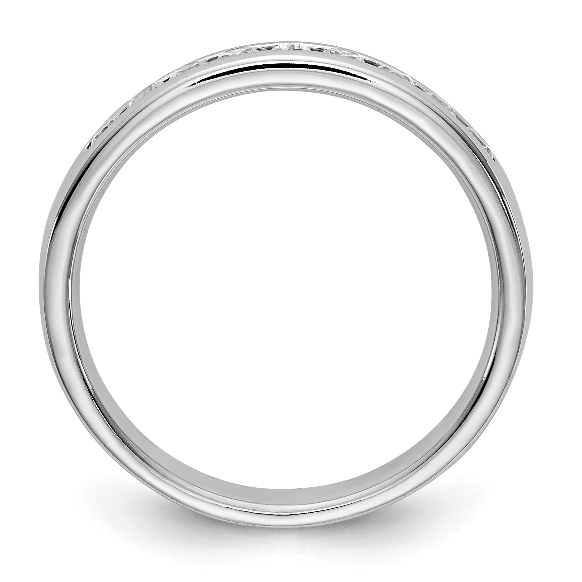 0.25ct. CZ Solid Real 14K White Gold 9-1.9mm Channel Wedding Band Ring