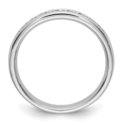 0.25ct. CZ Solid Real 14K White Gold 9-1.9mm Channel Wedding Band Ring