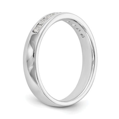 0.25ct. CZ Solid Real 14K White Gold 9-Stone Channel Wedding Band Ring