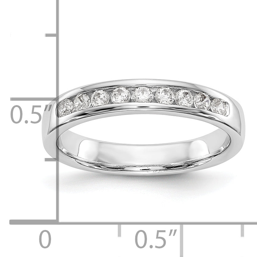 0.25ct. CZ Solid Real 14K White Gold 9-1.9mm Channel Wedding Band Ring