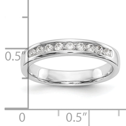 0.25ct. CZ Solid Real 14K White Gold 9-1.9mm Channel Wedding Band Ring