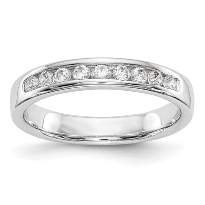 0.25ct. CZ Solid Real 14K White Gold 9-1.9mm Channel Wedding Band Ring