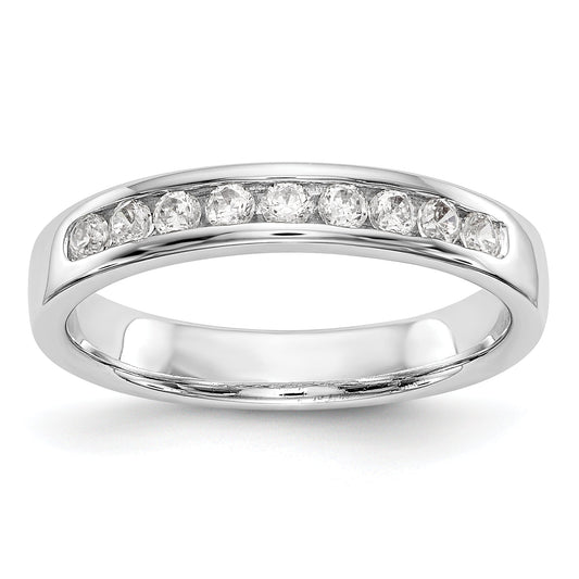 0.25ct. CZ Solid Real 14K White Gold 9-1.9mm Channel Wedding Band Ring