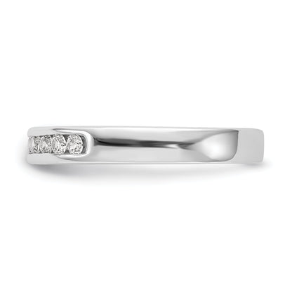 0.32ct. CZ Solid Real 14K White Gold 9-Stone Channel Wedding Band Ring