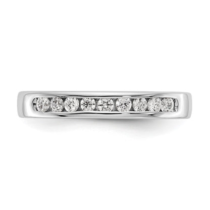 14k White Gold 9-Stone 1/3 carat Round Diamond Complete Channel Band