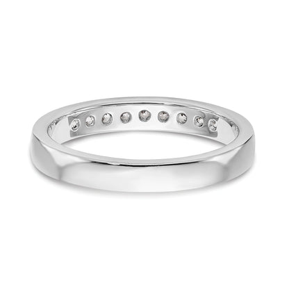 0.32ct. CZ Solid Real 14K White Gold 9-Stone Channel Wedding Band Ring