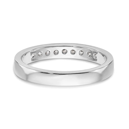 14k White Gold 9-Stone 1/3 carat Round Diamond Complete Channel Band