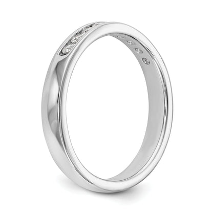 0.32ct. CZ Solid Real 14K White Gold 9-Stone Channel Wedding Band Ring
