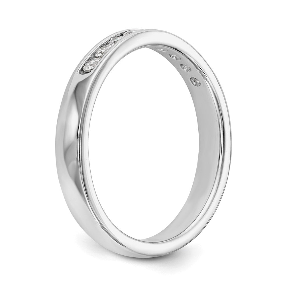 14k White Gold 9-Stone 1/3 carat Round Diamond Complete Channel Band