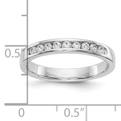 0.32ct. CZ Solid Real 14K White Gold 9-2mm Stone Channel Wedding Band Ring