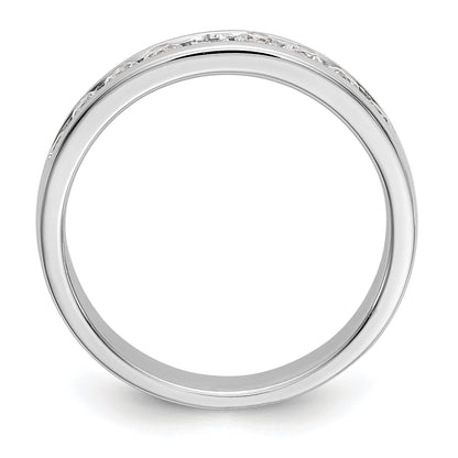 0.47ct. CZ Solid Real 14K White Gold 9-Stone Channel Wedding Band Ring