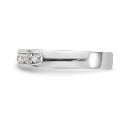 0.47ct. CZ Solid Real 14K White Gold 9-2.4mm Stone Channel Wedding Band Ring
