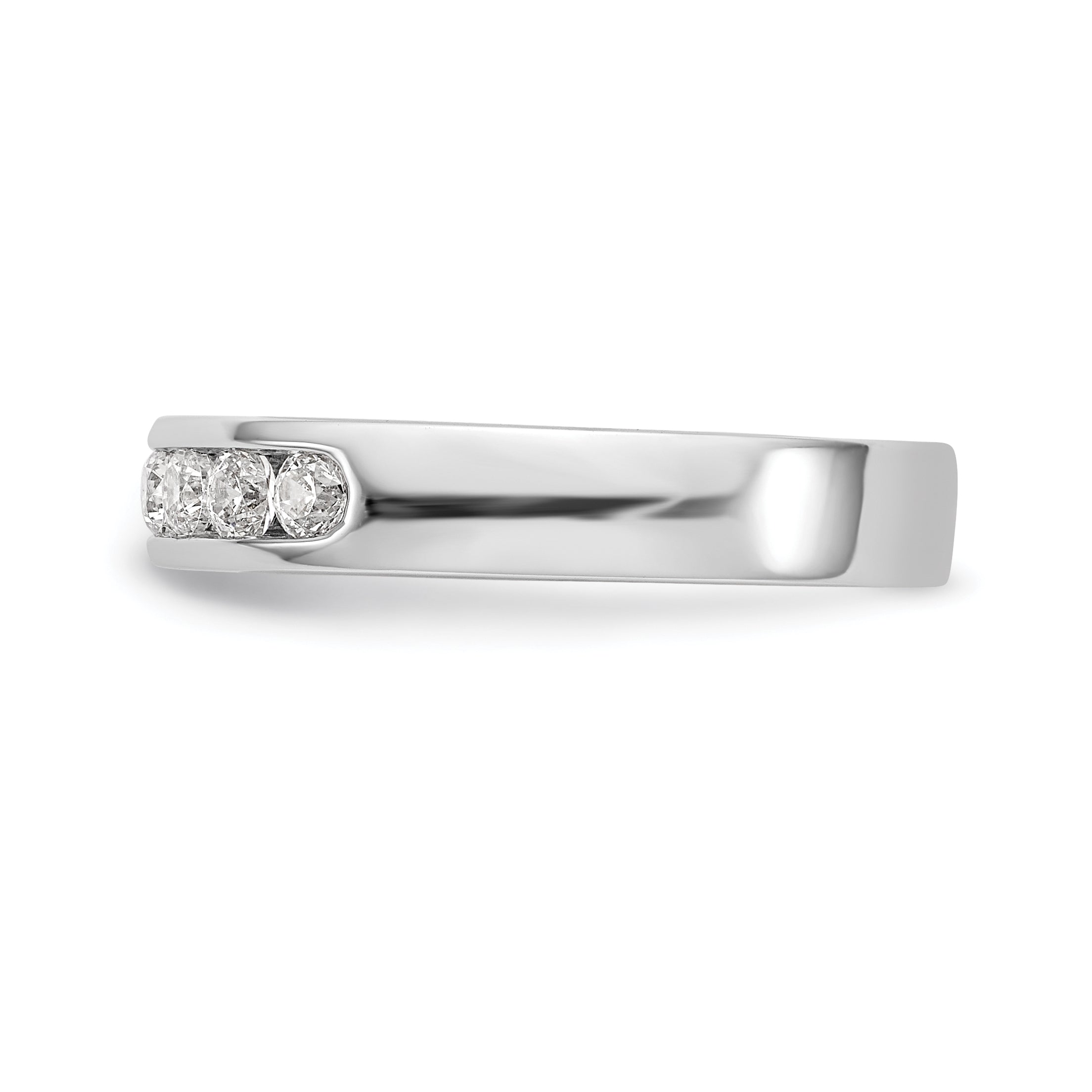 0.47ct. CZ Solid Real 14K White Gold 9-Stone Channel Wedding Band Ring
