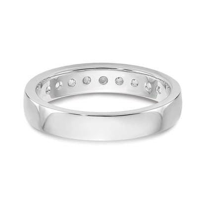 0.47ct. CZ Solid Real 14K White Gold 9-Stone Channel Wedding Band Ring