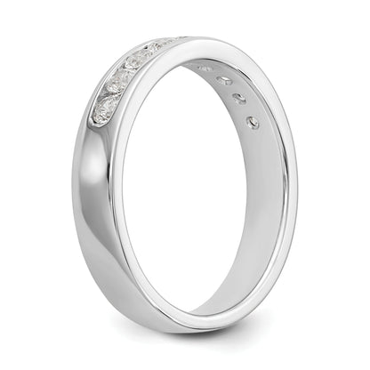 0.47ct. CZ Solid Real 14K White Gold 9-Stone Channel Wedding Band Ring