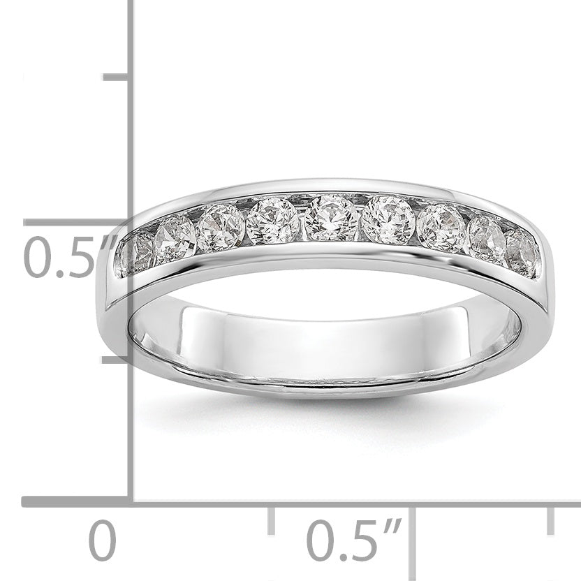0.47ct. CZ Solid Real 14K White Gold 9-2.4mm Stone Channel Wedding Band Ring