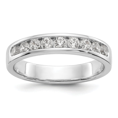 0.47ct. CZ Solid Real 14K White Gold 9-Stone Channel Wedding Band Ring