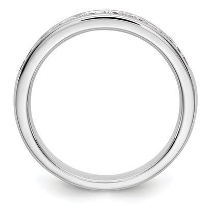 0.71ct. CZ Solid Real 14K White Gold 9-2.7mm Stone Wedding Band Ring