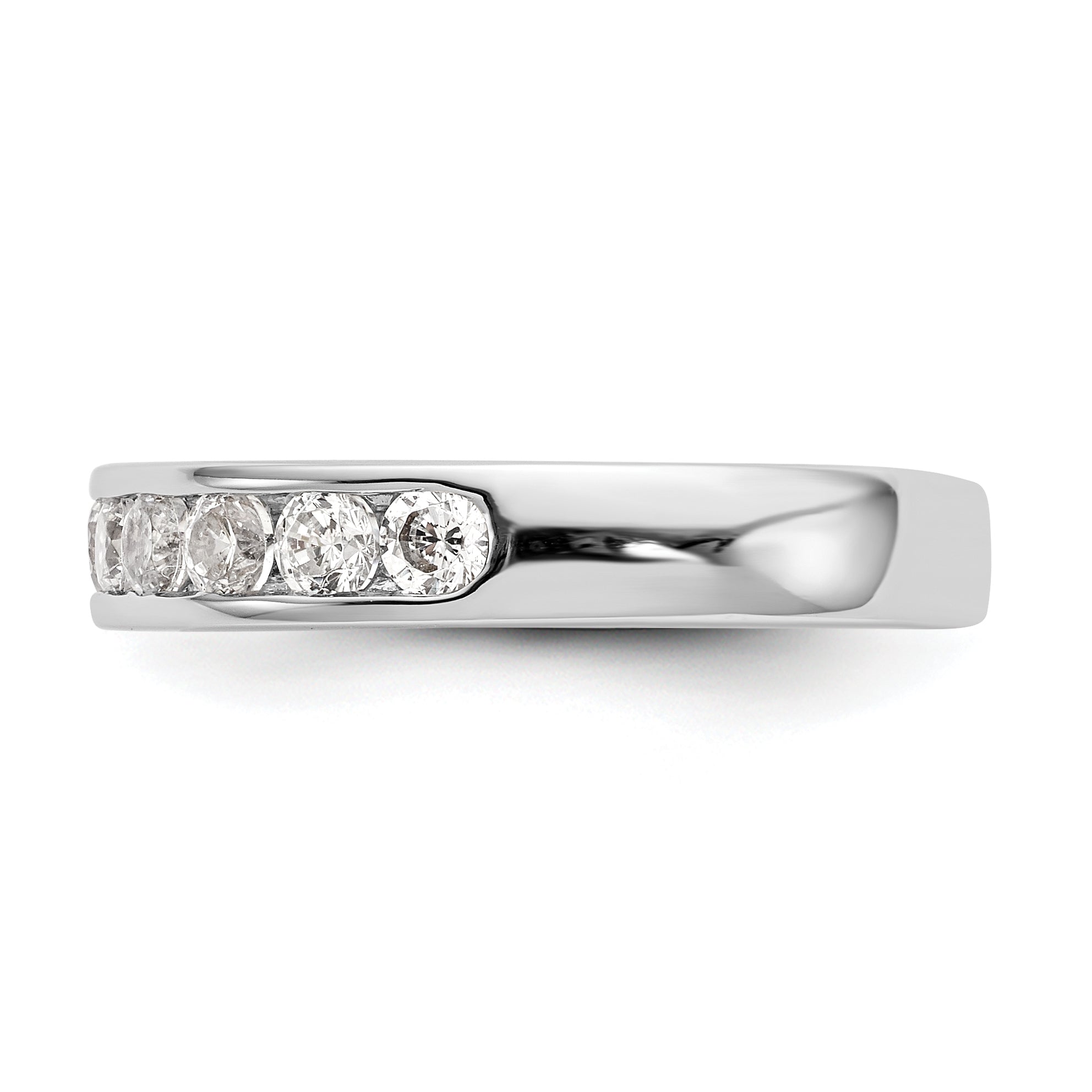 0.71ct. CZ Solid Real 14K White Gold 9-2.7mm Stone Wedding Band Ring