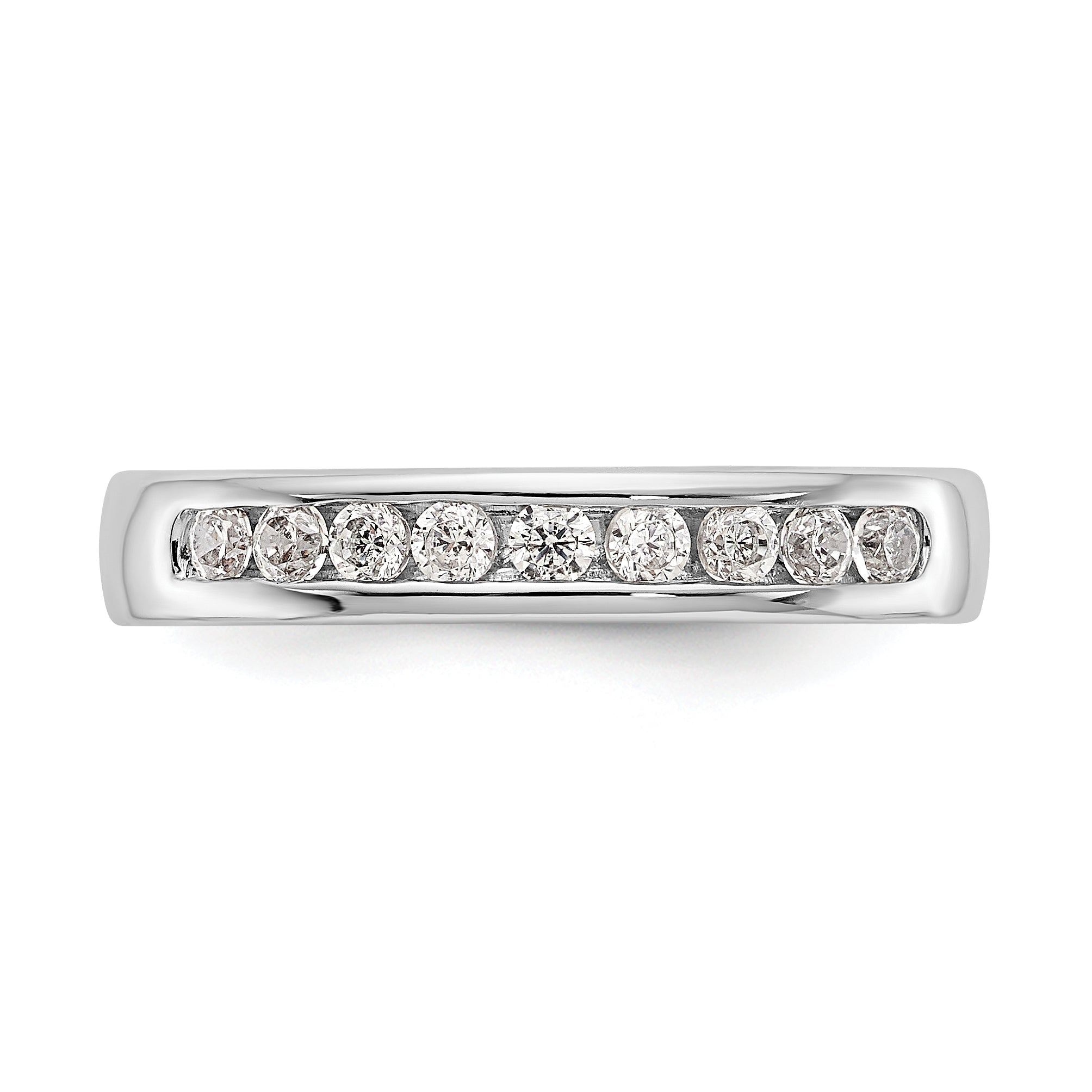 0.71ct. CZ Solid Real 14K White Gold 9-2.7mm Stone Wedding Band Ring