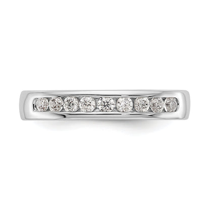 0.71ct. CZ Solid Real 14K White Gold 9-2.7mm Stone Wedding Band Ring