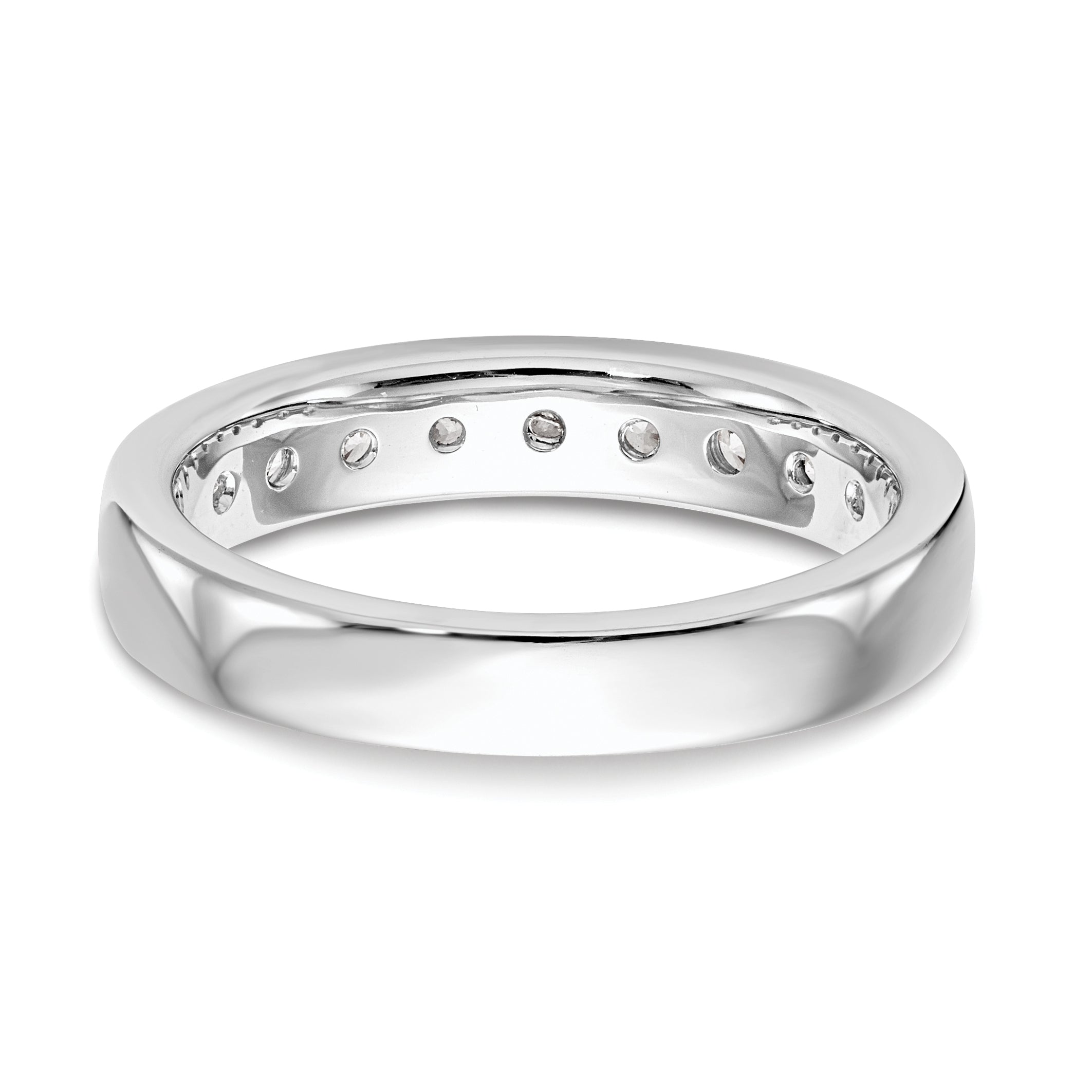 0.71ct. CZ Solid Real 14K White Gold 9-2.7mm Stone Wedding Band Ring
