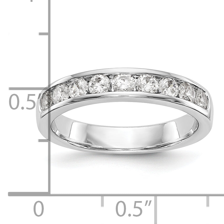 0.71ct. CZ Solid Real 14K White Gold 9-2.7mm Stone Wedding Band Ring
