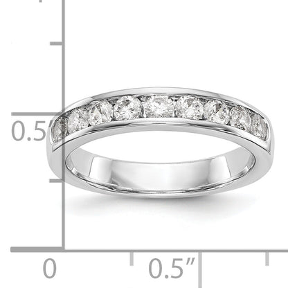 0.71ct. CZ Solid Real 14K White Gold 9-2.7mm Stone Wedding Band Ring