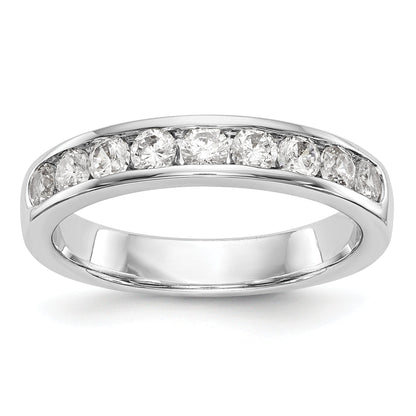 0.71ct. CZ Solid Real 14K White Gold 9-2.7mm Stone Wedding Band Ring