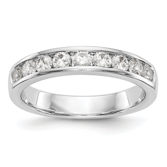 0.71ct. CZ Solid Real 14K White Gold 9-2.7mm Stone Wedding Band Ring