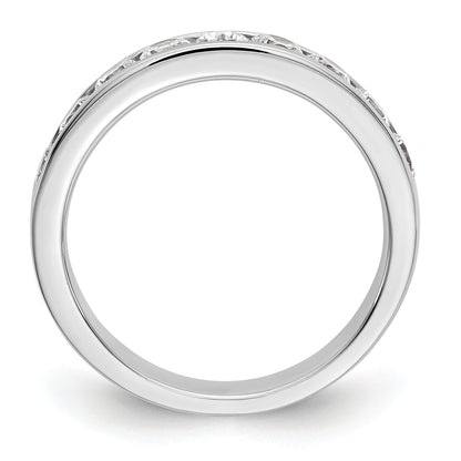 0.93ct. CZ Solid Real 14K White Gold 9-3mm Stone Channel Wedding Band Ring