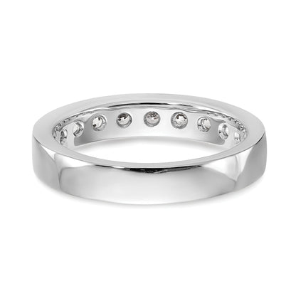 0.93ct. CZ Solid Real 14K White Gold 9-Stone Channel Wedding Band Ring