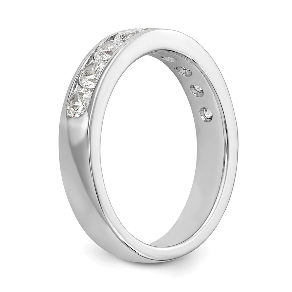 14K White Gold 9-Stone Real Diamond Channel Band