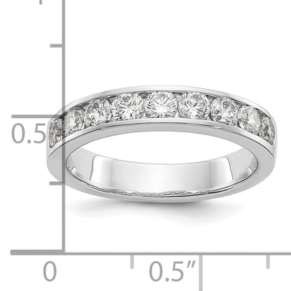 0.93ct. CZ Solid Real 14K White Gold 9-3mm Stone Channel Wedding Band Ring