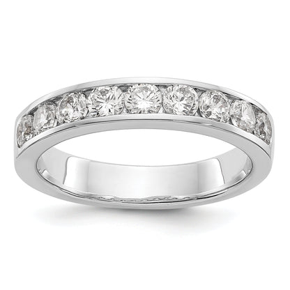 0.93ct. CZ Solid Real 14K White Gold 9-3mm Stone Channel Wedding Band Ring