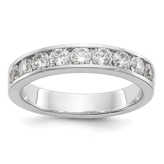 14K White Gold 9-Stone Real Diamond Channel Band