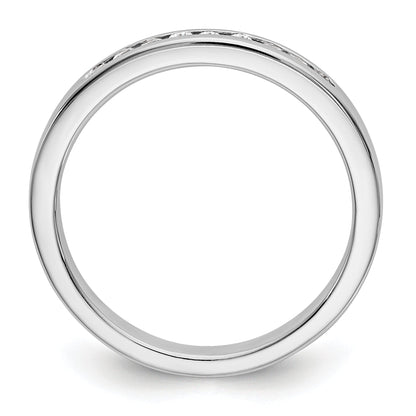 0.15ct. CZ Solid Real 14K White Gold 9-1.6mm Stone Channel Wedding Band Ring