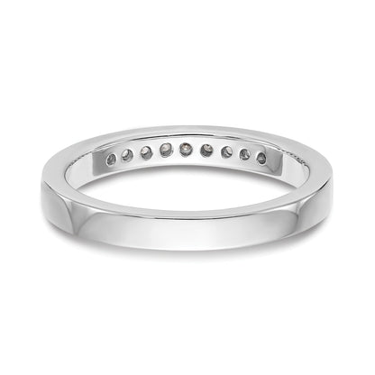 0.15ct. CZ Solid Real 14K White Gold 9-1.6mm Stone Channel Wedding Band Ring